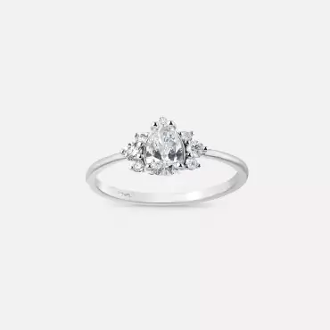 0.65 CT Pear Cut Diamond White Gold Ring - Nev Jewellery (1)
