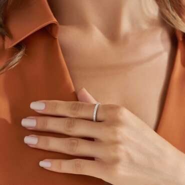 0.88 CT Diamond White Gold Etenity Ring - Nev Jewellery (1)