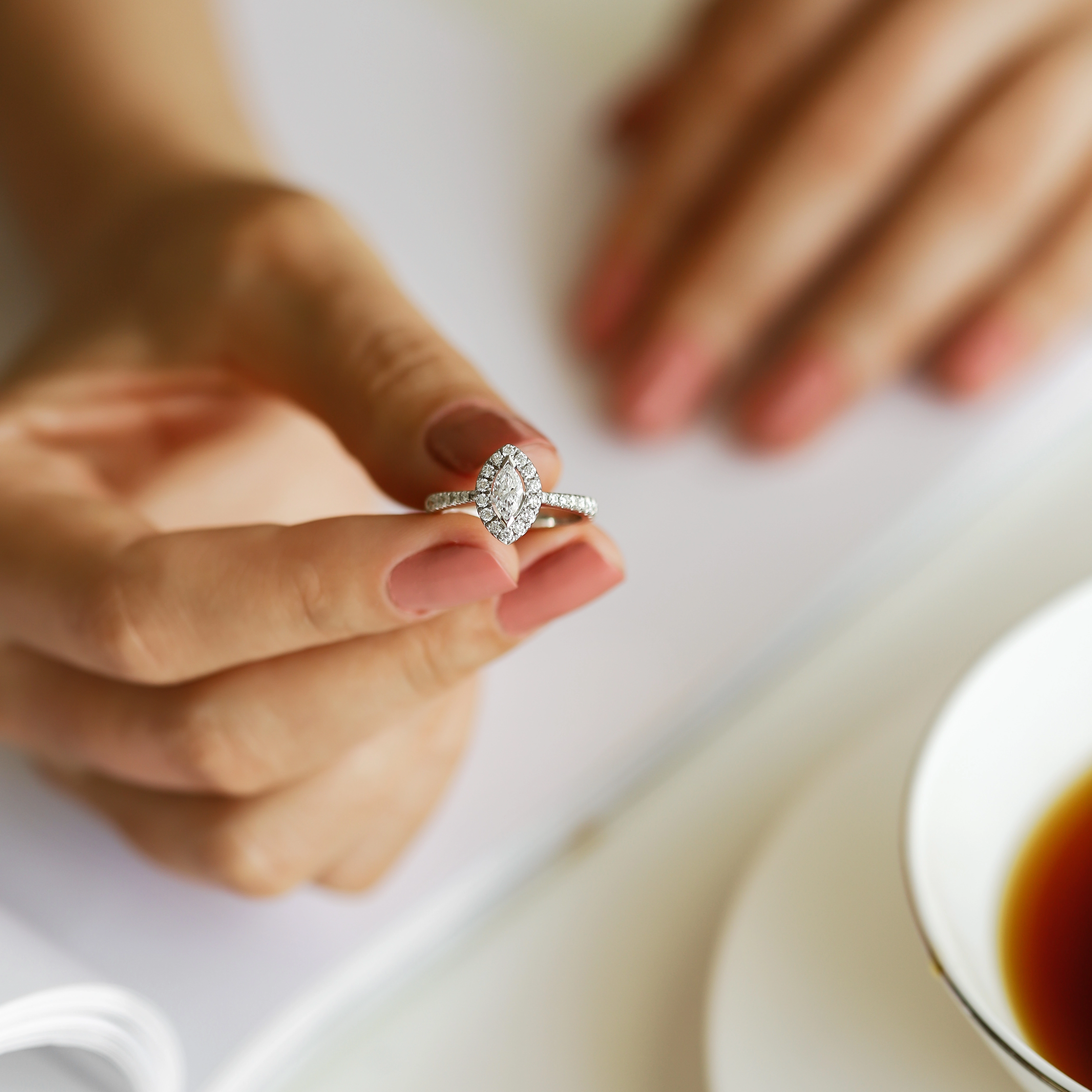 0.82 CT Marquise Cut Diamond White Gold Ring - Nev Jewellery (1)