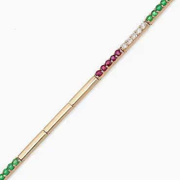 0.82 CT Multicolor Sapphire Rose Gold Tennis Bracelet - Nev Jewellery (1)