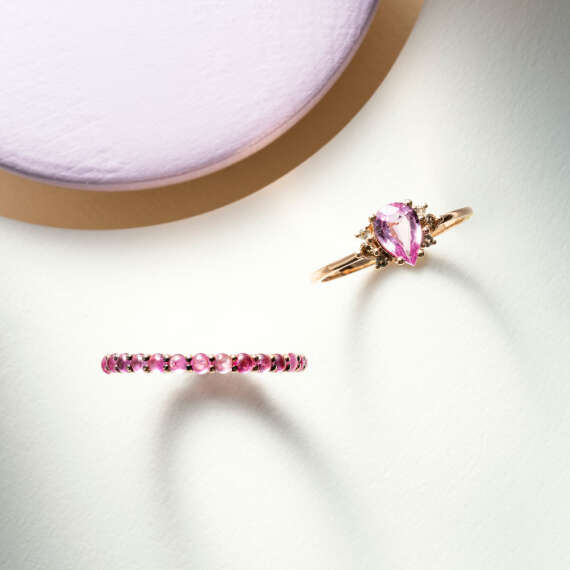 0.69 CT Multicolor Sapphire and Brown Diamond Ring - 5