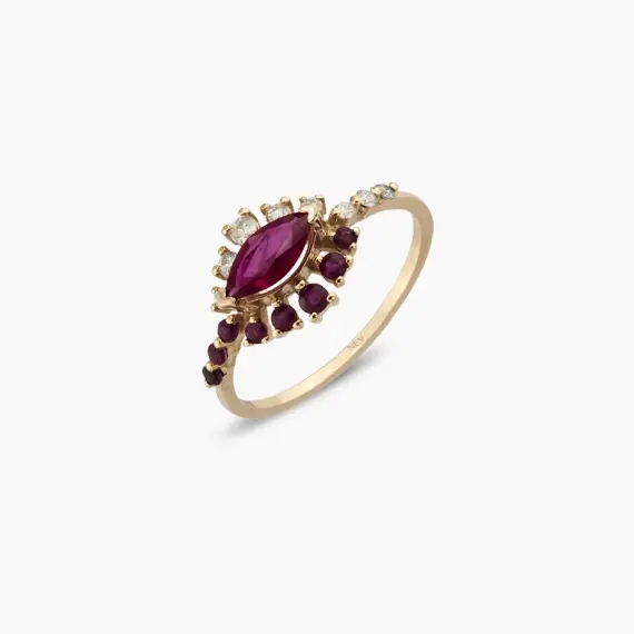 0.84 CT Ruby and Diamond Ring - 2
