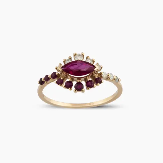 0.84 CT Ruby and Diamond Ring - 1