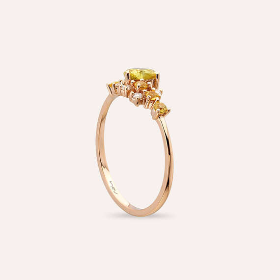 Zoya 0.63 CT Yellow Sapphire and Diamond Rose Gold Ring - 5