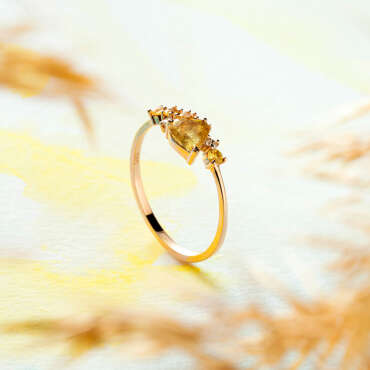 Zoya 0.63 CT Yellow Sapphire and Diamond Rose Gold Ring - Nev Jewellery (1)