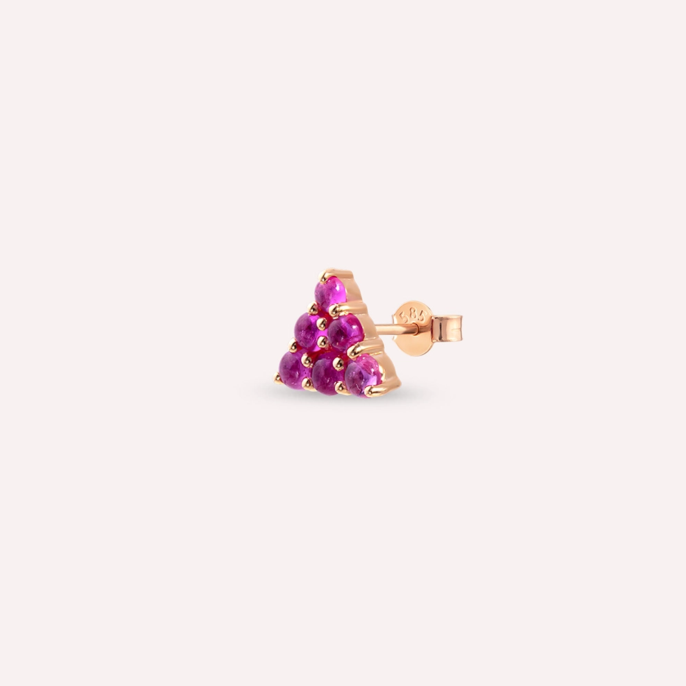 0.88 CT Ruby Rose Gold Single Earring - Nev Jewellery (1)