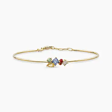0.96 CT Multicolor Sapphire and Diamond Rose Gold Bracelet - Nev Jewellery (1)