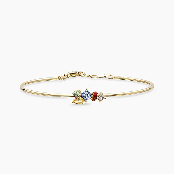0.96 CT Multicolor Sapphire and Diamond Rose Gold Bracelet - 2