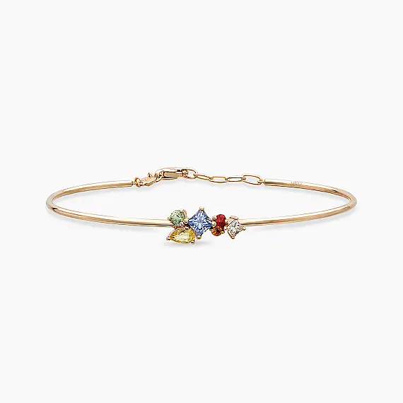 0.96 CT Multicolor Sapphire Rose Gold Bracelet - 2