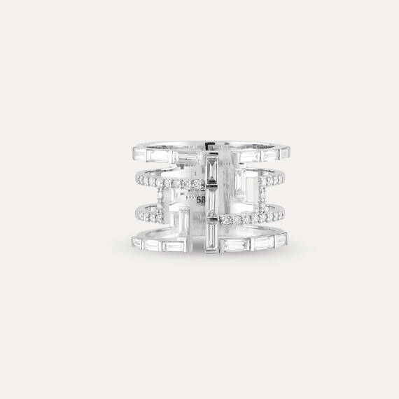 1.30 CT Baguette Cut Diamond White Gold Ring - 3