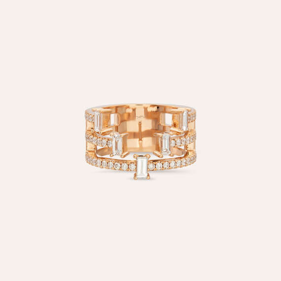 1.00 CT Baguette Cut Dimaond Rose Gold Ring - 6