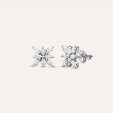 1.10 CT Marquise Cut Diamond White Gold Earring - Nev Jewellery