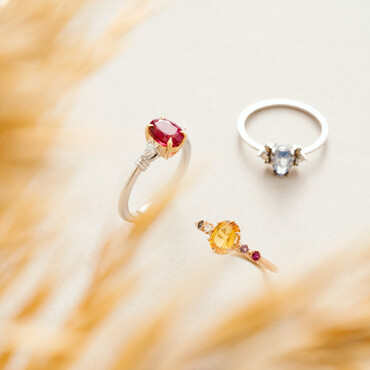 1.00 CT Yellow Sapphire, Diamond, Aquamarine and Ruby Ring - Nev Jewellery (1)