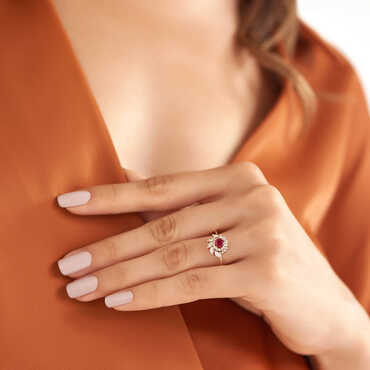 1.02 Ruby and Diamond Rose Gold Ring - Nev Jewellery