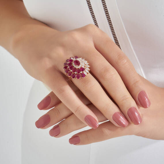 10.49 CT Ruby and Diamond Ring - 4
