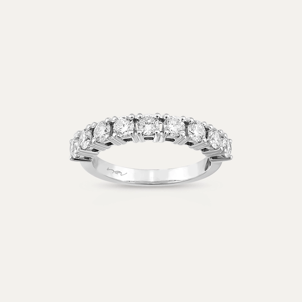 1.06 Diamond White Gold Half Eternity Ring - 2