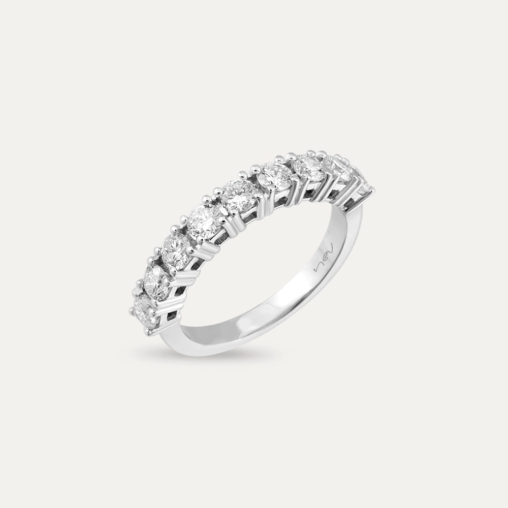 1.06 Diamond White Gold Half Eternity Ring - 1