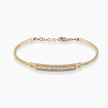 0.87 CT Baguette Cut Diamond Rose Gold Bracelet - Nev Jewellery (1)