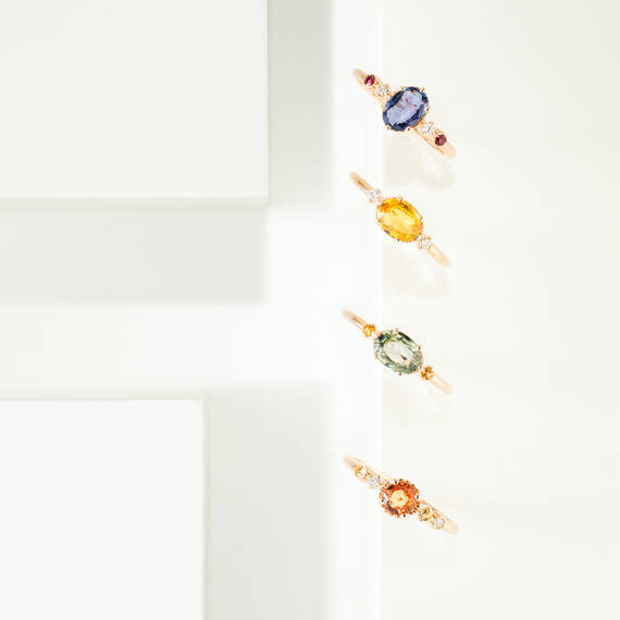 1.14 CT Yellow Sapphire and Diamond Rose Gold Ring - 4