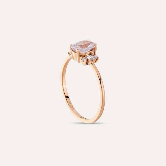 0.93 CT Light Blue Sapphire and Diamond Rose Gold Ring - 4
