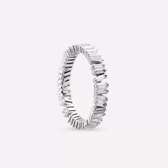 1.25 CT Baguette Cut Diamond White Gold Eternity Ring - 5