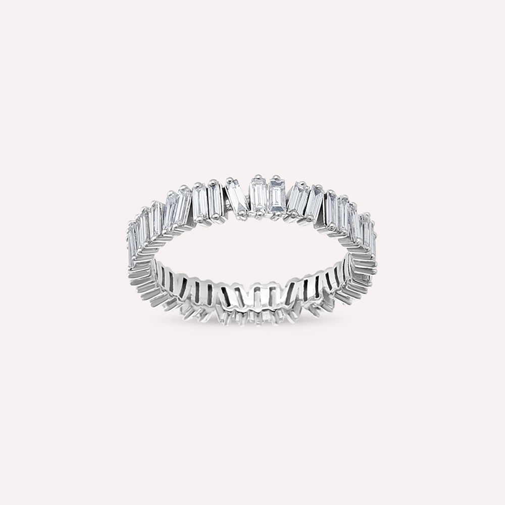 1.25 CT Baguette Cut Diamond White Gold Eternity Ring - Nev Jewellery (1)