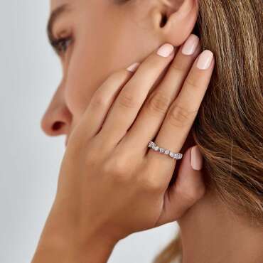 1.30 CT Pear and Marquise Cut Diamond Eternity Ring - Nev Jewellery