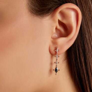 1.36 CT Sapphire and Diamond Rose Gold Earring - Nev Jewellery