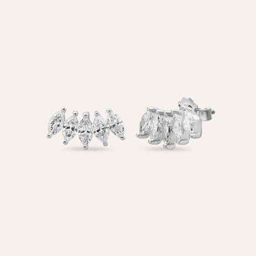1.40 CT Marquise Cut Diamond White Gold Earring - Nev Jewellery