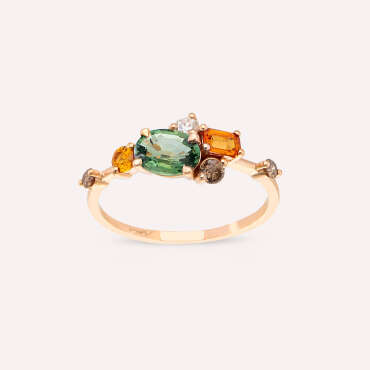 1.56 CT Brown Diamond and Multicolor Sapphire Ring - Nev Jewellery (1)