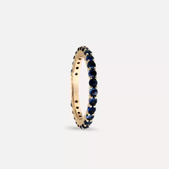 1.63 CT Sapphire Rose Gold Eternity Ring - 4