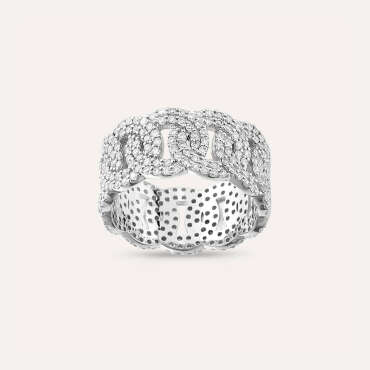 1.69 CT Diamond White Gold Spiral Ring - Nev Jewellery