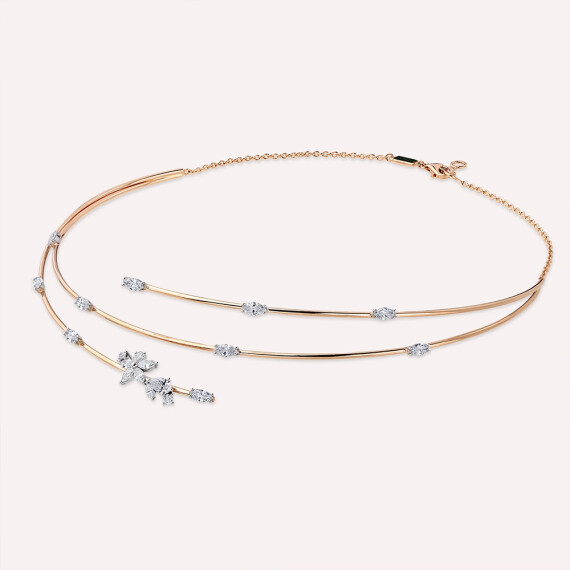 1.84 CT Diamond Rose Gold Chooker/Necklace - Nev Jewellery