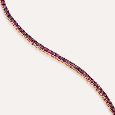 1.84 CT Ruby Rose Gold Tennis Bracelet - Nev Jewellery
