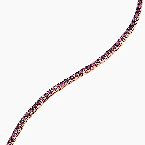 1.84 CT Ruby Rose Gold Tennis Bracelet - 3