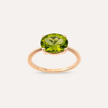 2.6 CT Peridot Rose Gold Ring - Nev Jewellery