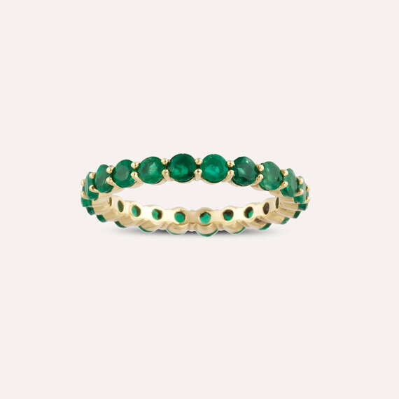 2.08 CT Emerald Eternity Ring - 1