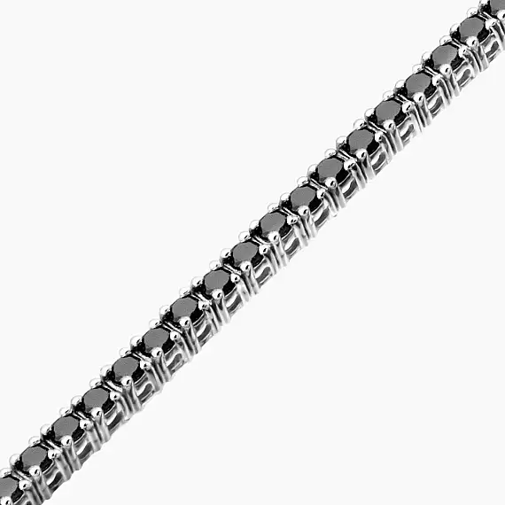 2.16 CT Black Diamond Tennis Bracelet - 4