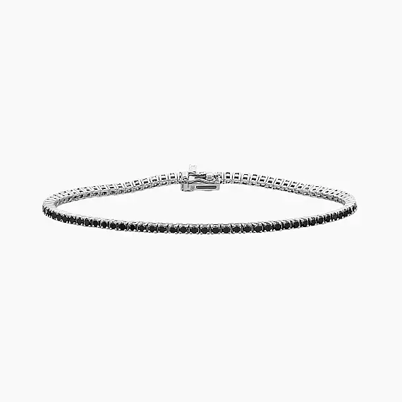 2.16 CT Black Diamond Tennis Bracelet - 3