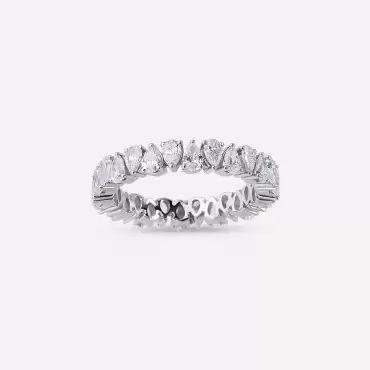 2.33 CT Pear Cut Diamond White Gold Eternity Ring - Nev Jewellery (1)