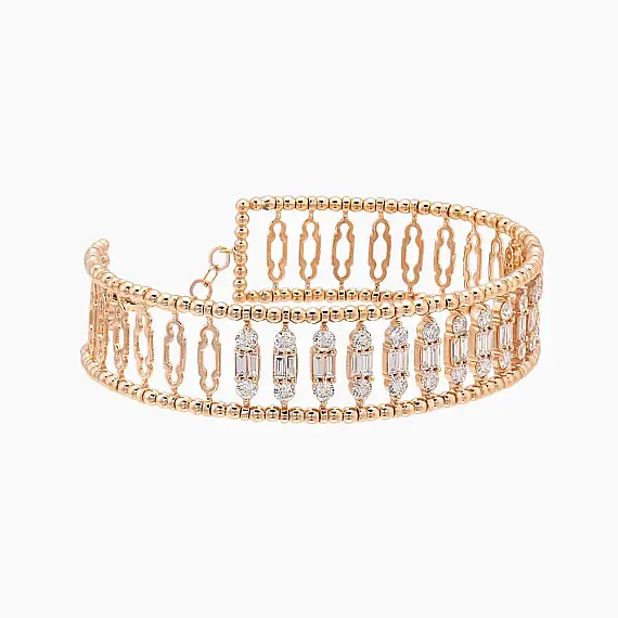 2.72 CT Baguette Cut Diamond Rose Gold Bracelet - 2