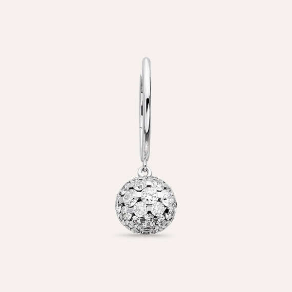 2.74 CT Diamond White Gold Sphere Single Earring - 2