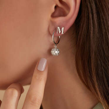 2.74 CT Diamond White Gold Sphere Single Earring - Nev Jewellery
