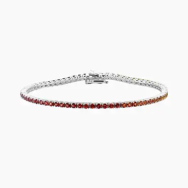 3.37 CT Multicolor Sapphire White Gold Tennis Bracelet - Nev Jewellery (1)