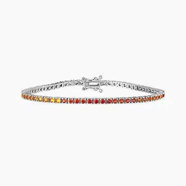 3.55 CT Multicolor Sapphire White Gold Tennis Bracelet - Nev Jewellery (1)