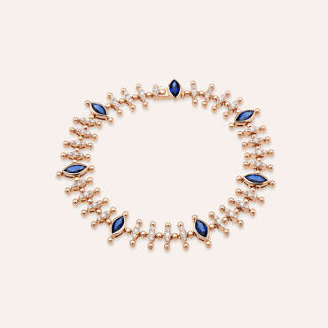 4.22 CT Marquise Cut Sapphire and Diamond Bracalet - Nev Jewellery (1)