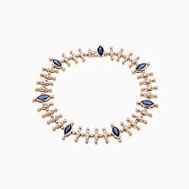 4.22 CT Marquise Cut Sapphire and Diamond Bracalet - Nev Jewellery (1)