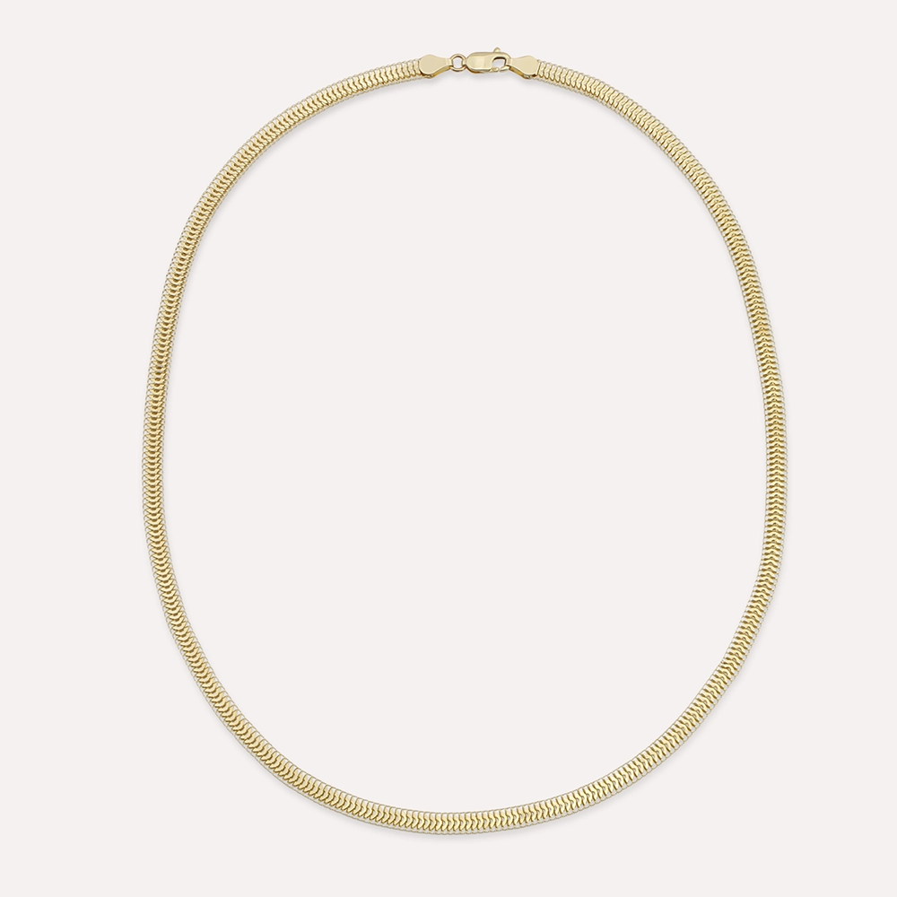 4.70 MM Herringbone Chain Yellow Gold Necklace - (1)