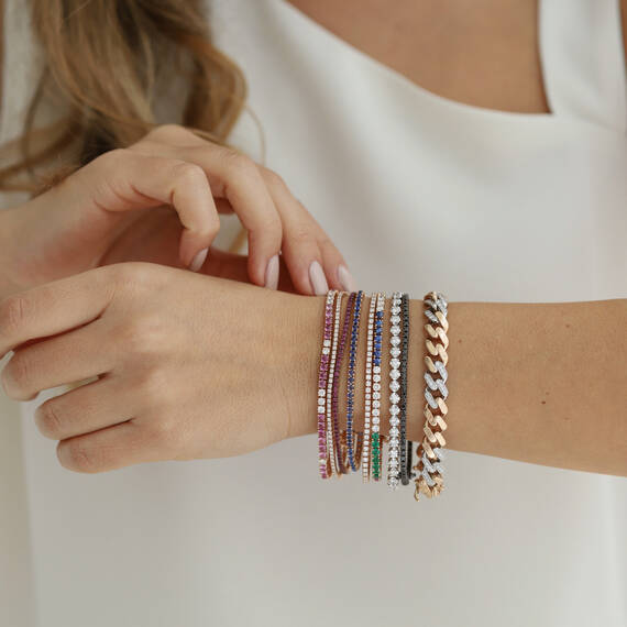 4.89 CT Sapphire Rose Gold Tennis Bracelet - 5