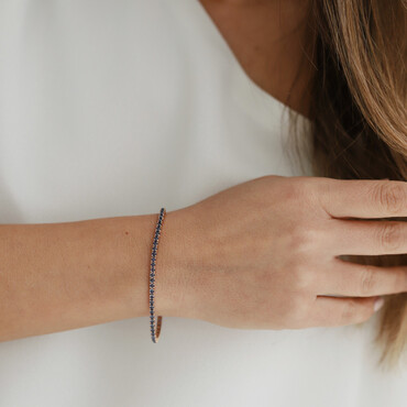 4.89 CT Sapphire Rose Gold Tennis Bracelet - Nev Jewellery